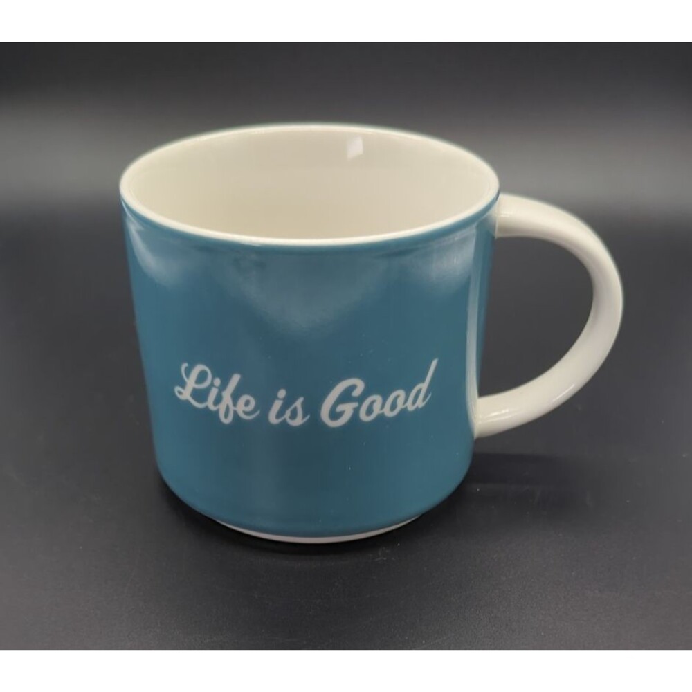 Life Is Good Ceramic Coffee Mug Blue Winter Snowflake Love